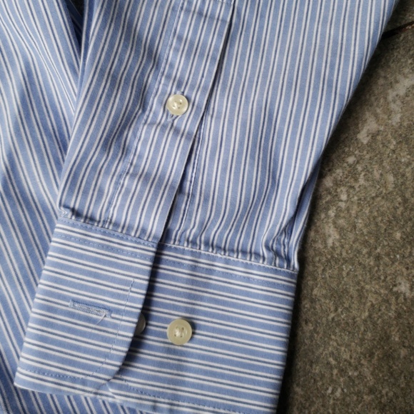 Men's Blue Striped Chaps Button Up - Picture 4 of 6